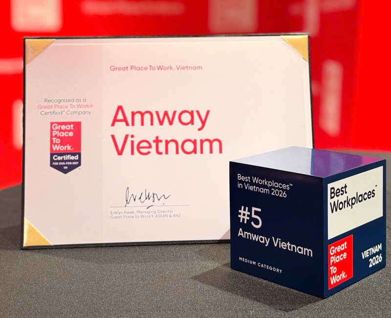 Ba năm liên tiếp đạt Great Place To Work® là minh chứng cho niềm tin nhân viên dành cho Amway Việt Nam.