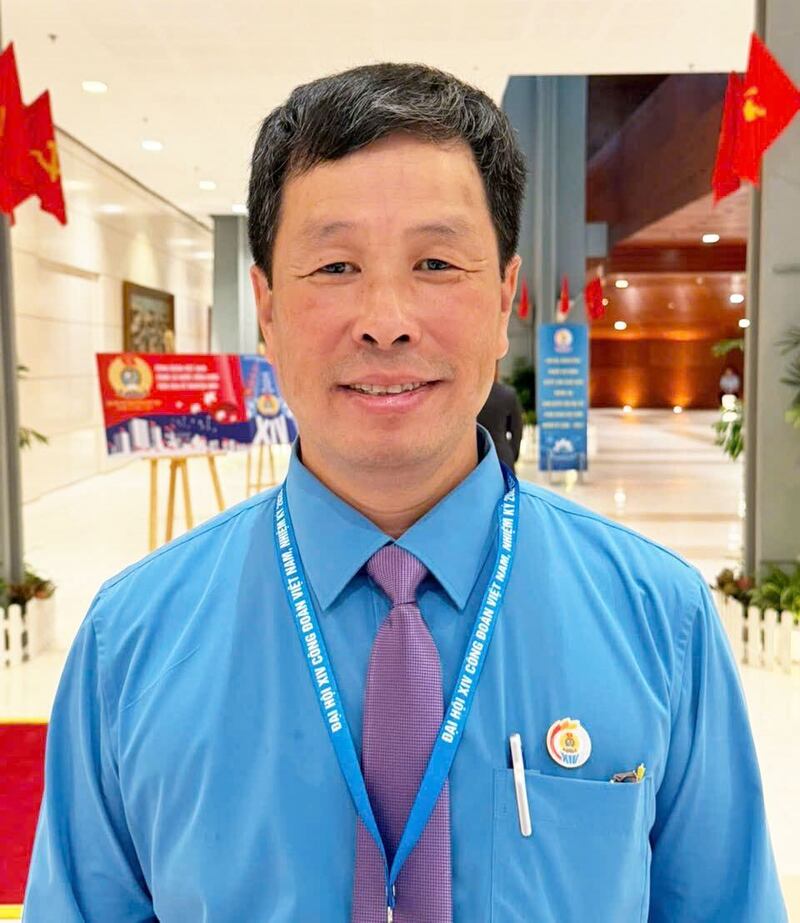 Đồng chí Nguyễn Huy Thông - Chủ tịch Công đoàn Công nghiệp Hóa chất Việt Nam. Ảnh: Hà Anh