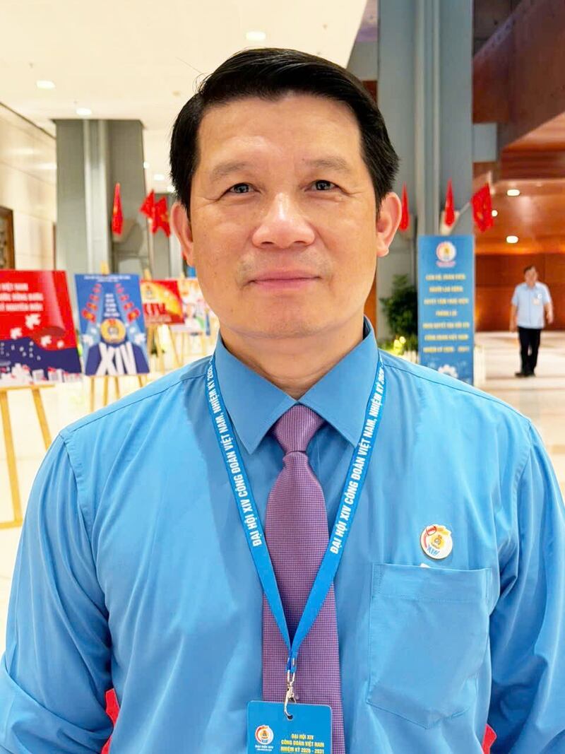 Đồng chí Mai Mạnh Dũng - Chủ tịch Công đoàn Tổng Công ty Máy động lực và Máy nông nghiệp Việt Nam (VEAM). Ảnh: Hà Anh