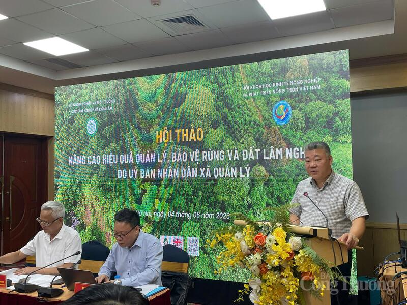 Ông Nguyễn Hữu Thiện, Phó Cục trưởng Cục Lâm nghiệp và Kiểm lâm phát biểu tại Hội thảo. Ảnh: Nguyễn Hạnh