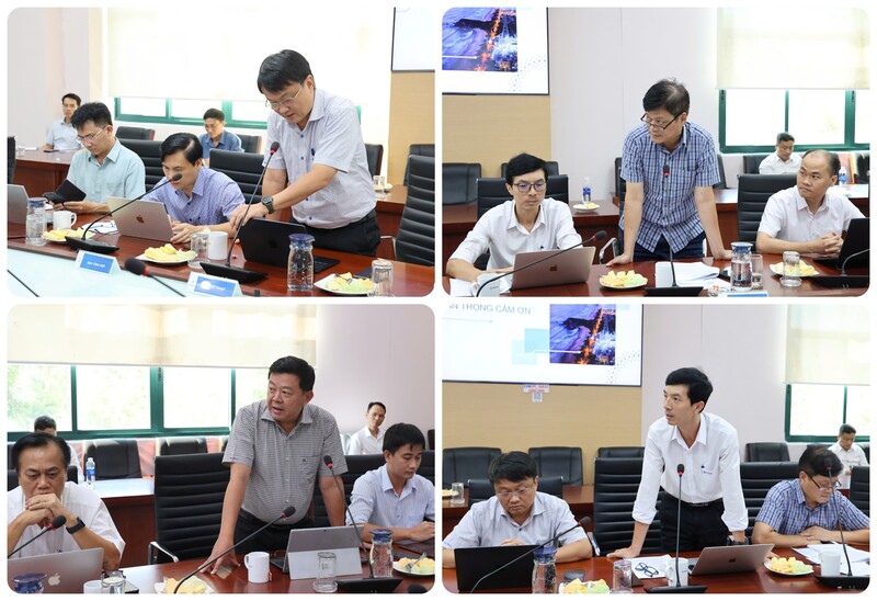 Các đơn vị trực thuộc EVNCPC phát biểu tại buổi làm việc. Ảnh: Phương Nam