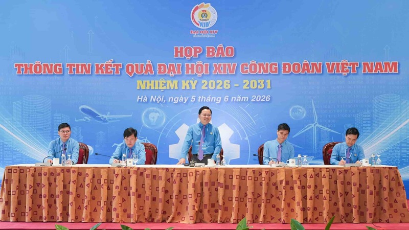 Họp báo thông tin kết quả Đại hội XIV Công đoàn Việt Nam. Ảnh: Hải Nguyễn