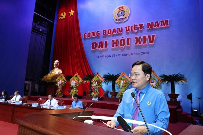 Đồng chí Nguyễn Anh Tuấn - Ủy viên Ban Chấp hành Trung ương Đảng, Chủ tịch Tổng Liên đoàn Lao động Việt Nam khóa XIII. Ảnh: Nguyễn Hải