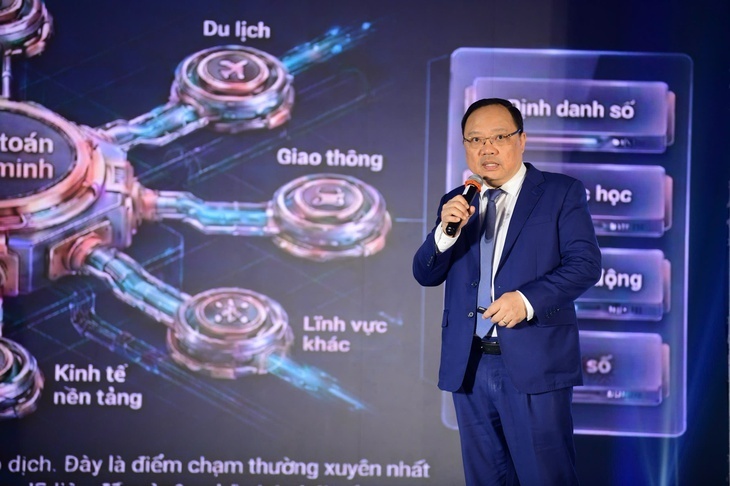 Ông Phạm Anh Tuấn - Vụ trưởng Vụ Thanh toán (Ngân hàng Nhà nước) phát biểu tại buổi lễ. Ảnh: BTC