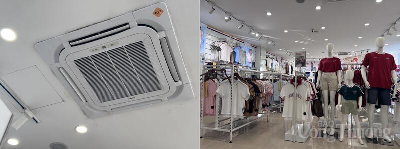 Tại cửa hàng Yody có địa chỉ tại phường Dương Nội, mặc dù không nhiều khách hàng nhưng các thiết bị đèn chiếu sáng bật toàn bộ, điều hoà vận hành ở nhiệt độ 24°C cùng hệ thống đèn LED cỡ lớn sáng rực cả hai tầng.