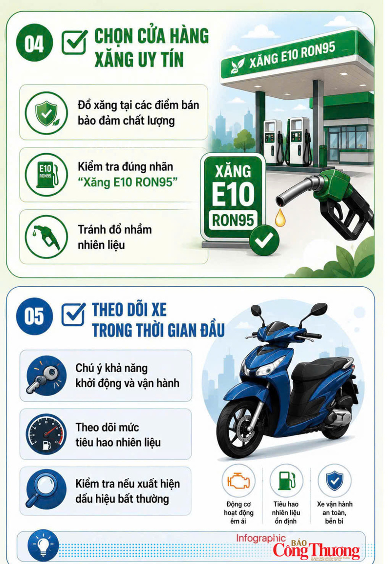 Infographic | 'Hướng dẫn dùng E10 đúng cách' - Checklist cho người dân lưu và chia sẻ - 2