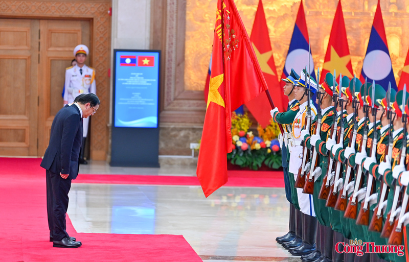 Thủ tướng Lê Minh Hưng chủ trì Lễ đón Thủ tướng Lào thăm chính thức Việt Nam - 4