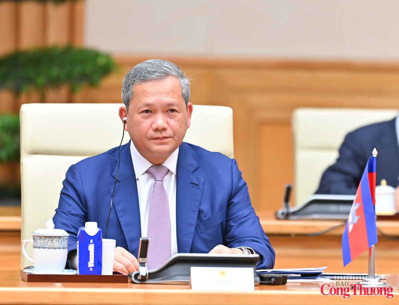 Thủ tướng Campuchia Samdech Moha Borvor Thipadei Hun Manet tại hội đàm.