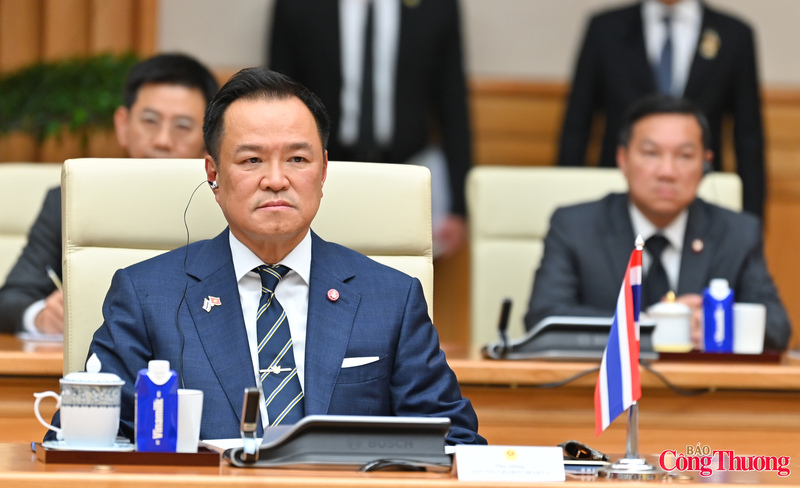 Thủ tướng Thái Lan Anutin Charnvirakul tại hội đàm.