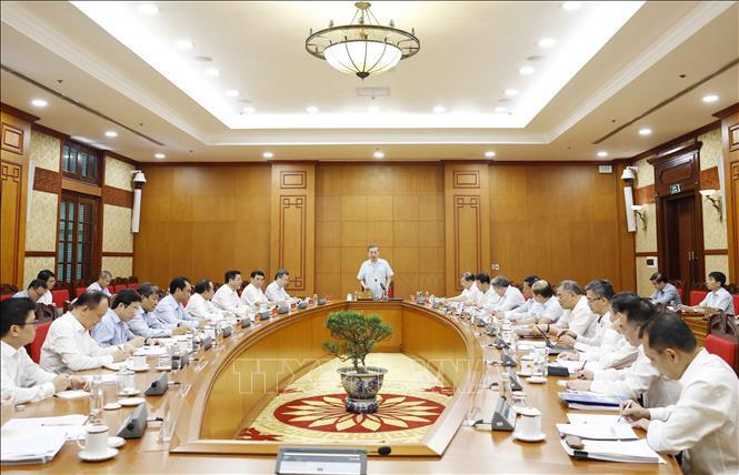 Tổng Bí thư, Chủ tịch nước Tô Lâm chủ trì làm việc về Đề án tổng kết Nghị quyết 36 - NQ/TW. Ảnh: Thống Nhất/TTXVN