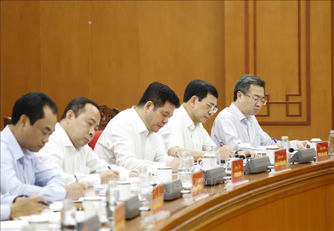 Các đại biểu tham dự cuộc làm việc. Ảnh: Thống Nhất/TTXVN