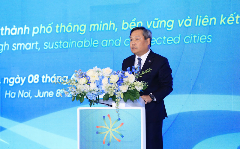 Chủ tịch UBND TP. Hà Nội Vũ Đại Thắng phát biểu khai mạc hội nghị. Ảnh: HN