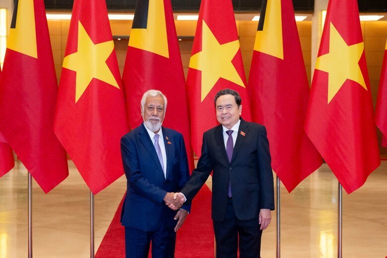 Chủ tịch Quốc hội Trần Thanh Mẫn hội kiến Thủ tướng Cộng hòa Dân chủ Timor-Leste Kay Rala Xanana Gusmão. Ảnh: Lâm Hiển