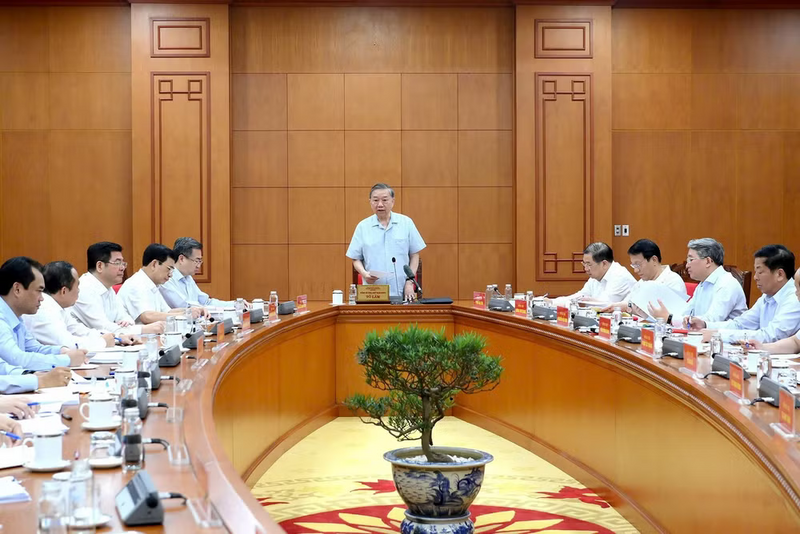 Tổng Bí thư, Chủ tịch nước Tô Lâm chủ trì cuộc làm việc ngày 8/6/2026. Ảnh: Đăng Khoa