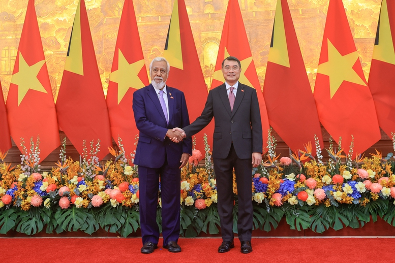 Thủ tướng Chính phủ Lê Minh Hưng và Thủ tướng Timor-Leste Kay Rala Xanana Gusmão - Ảnh: VGP/Nhật Bắc