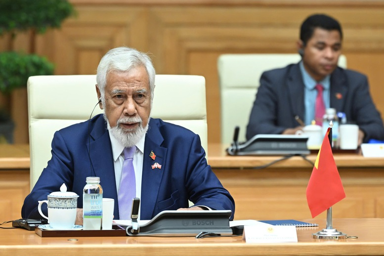 Thủ tướng Timor-Leste đề nghị Việt Nam tiếp tục cung ứng các sản phẩm Việt Nam có thế mạnh cho thị trường Timor-Leste - Ảnh: VGP/Nhật Bắc