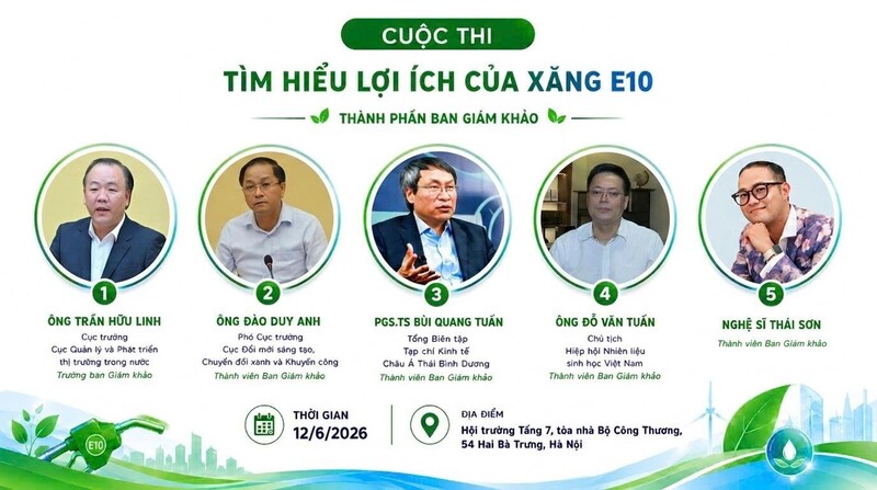 Hội đồng Ban Giám khảo Cuộc thi tìm hiểu lợi ích của xăng sinh học E10. Ảnh: Cục Quản lý và Phát triển thị trường trong nước