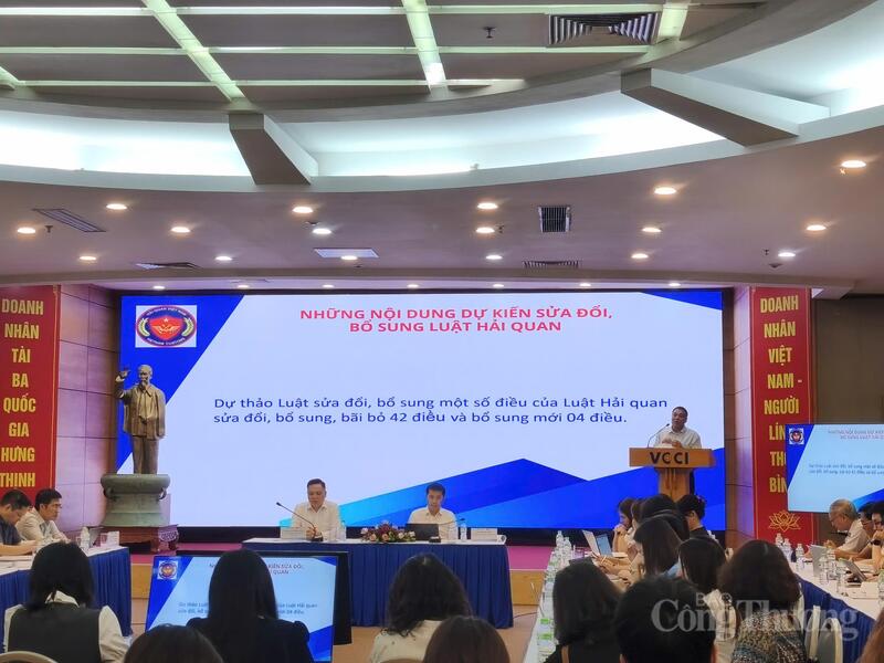 Hội thảo “Lấy ý kiến doanh nghiệp về dự thảo Luật sửa đổi, bổ sung một số điều của Luật Hải quan”. Ảnh: NH
