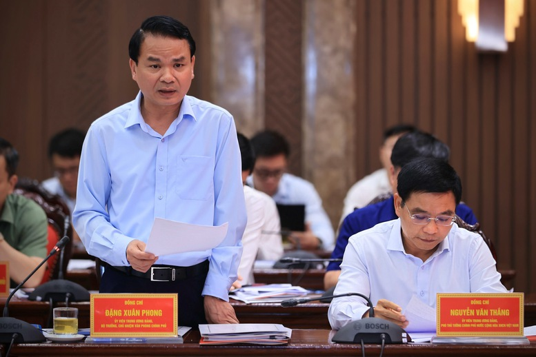 Bộ trưởng, Chủ nhiệm VPCP Đặng Xuân Phong phát biểu tại cuộc làm việc - Ảnh: VGP/Nhật Bắc