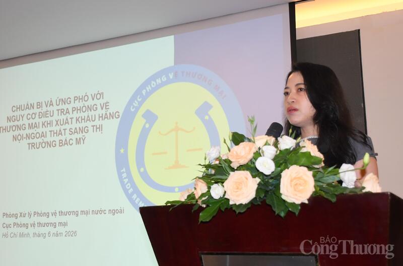 Bà Nguyễn Yến Ngọc - Trưởng phòng Xử lý phòng vệ thương mại nước ngoài, Cục Phòng vệ thương mại (Bộ Công Thương). Ảnh: Thanh Minh.
