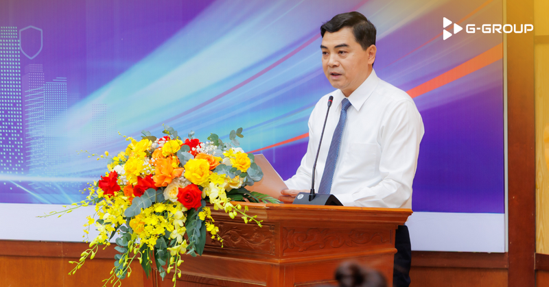 Ông Nguyễn Hoài Anh, Ủy viên Ban chấp hành Trung ương Đảng, Phó Bí thư Tỉnh ủy,  Chủ tịch UBND tỉnh Thanh Hóa phát biểu tại lễ ký kết.