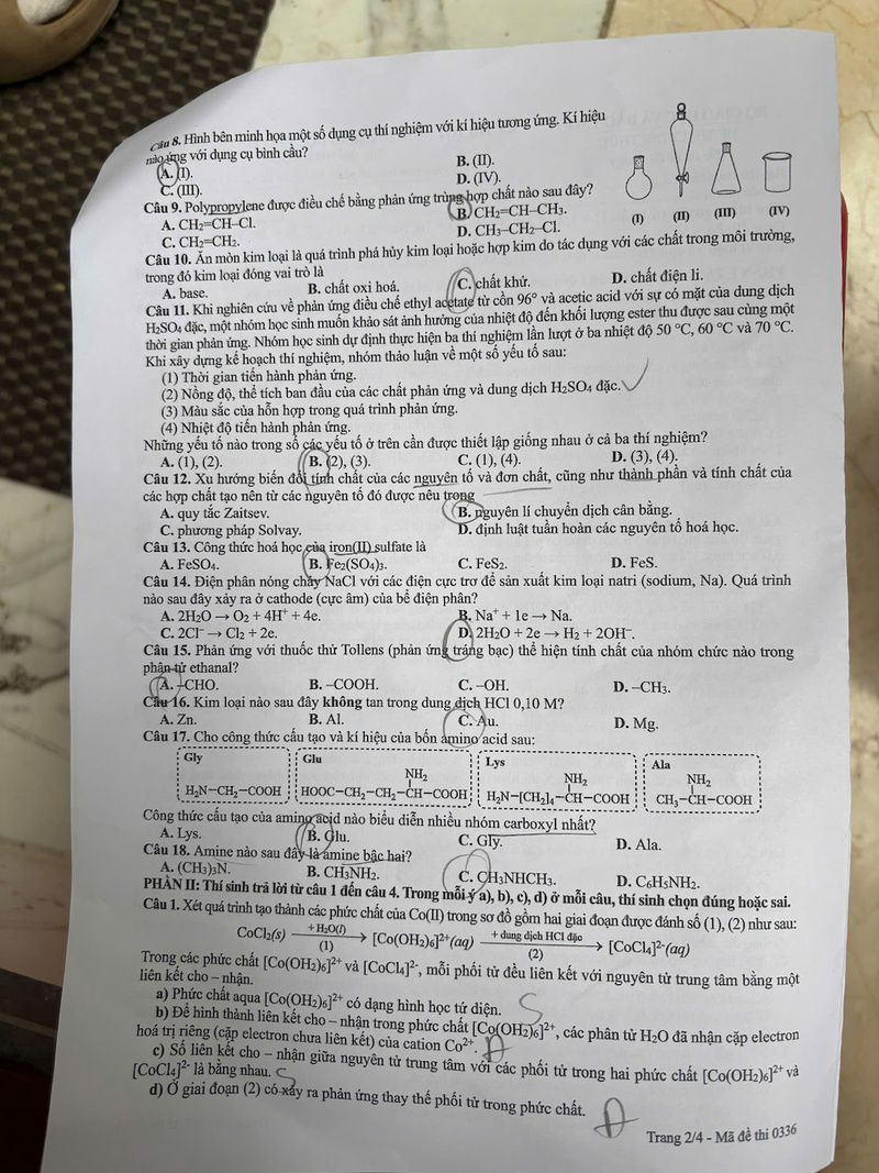 Đề thi các môn Lý, Hóa, Sinh kỳ thi tốt nghiệp THPT 2026 - 10