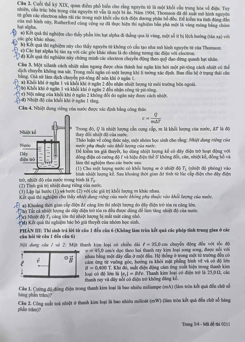 Đề thi các môn Lý, Hóa, Sinh kỳ thi tốt nghiệp THPT 2026 - 3