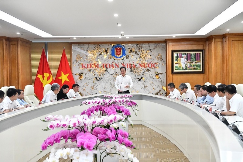 Tổng Kiểm toán nhà nước Nguyễn Hữu Nghĩa chủ trì Hội nghị giao ban toàn Ngành. Ảnh: TL