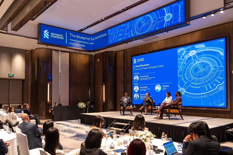 Chủ tịch AgriS chia sẻ tại Standard Chartered Treasury Leadership Forum 2026 về khả năng thích ứng của chuỗi cung ứng nông nghiệp Việt trong thương mại toàn cầu