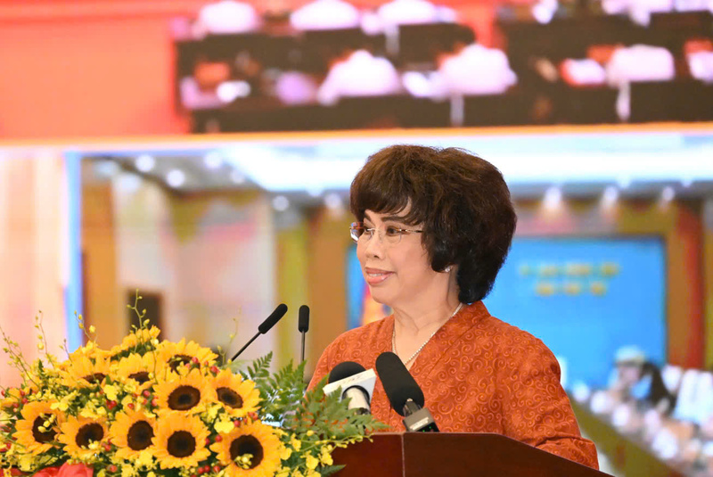 Anh hùng Lao động Thái Hương, Chủ tịch Hội đồng Chiến lược Tập đoàn TH, Tổng Giám đốc Ngân hàng TMCP Bắc Á phát biểu tại lễ phát động.