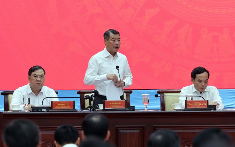 Thủ tướng Chính phủ Lê Minh Hưng làm việc với Ban Thường vụ Thành ủy TP. Hồ Chí Minh- Ảnh: VGP/Phương Nguyên