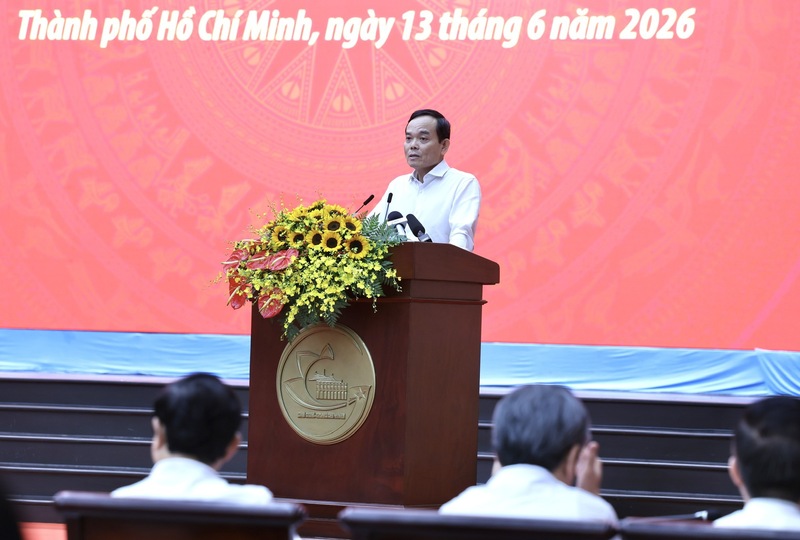 Đồng chí Trần Lưu Quang, Ủy viên Bộ Chính trị, Bí thư Thành ủy TP. Hồ Chí Minh phát biểu - Ảnh: VGP/Phương Nguyên