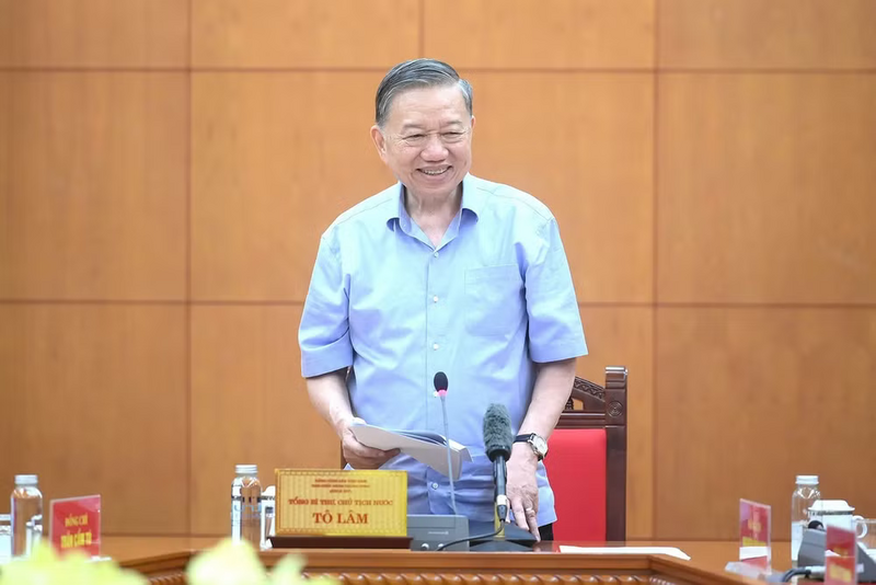 Tổng Bí thư, Chủ tịch nước Tô Lâm phát biểu tại cuộc làm việc với Ban Tuyên giáo và Dân vận Trung ương. Ảnh: Đăng Khoa