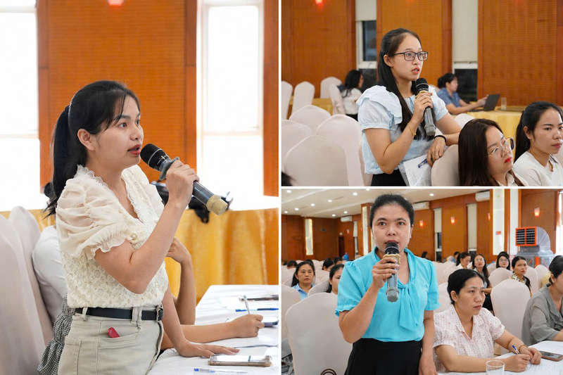 Đại diện các doanh nghiệp đã trao đổi, nêu lên những vướng mắc trong triển khai chính sách BHXH, BHTN tại đơn vị và mong muốn được giải đáp, hướng dẫn cụ thể. Ảnh: Mai Liễu