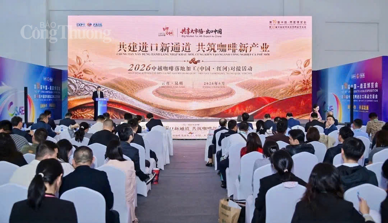 Toàn cảnh Hội nghị Kết nối doanh nghiệp cà phê Trung Quốc - Việt Nam năm 2026 diễn ra tại thành phố Côn Minh, tỉnh Vân Nam. Ảnh: Cục Xúc tiến thương mại