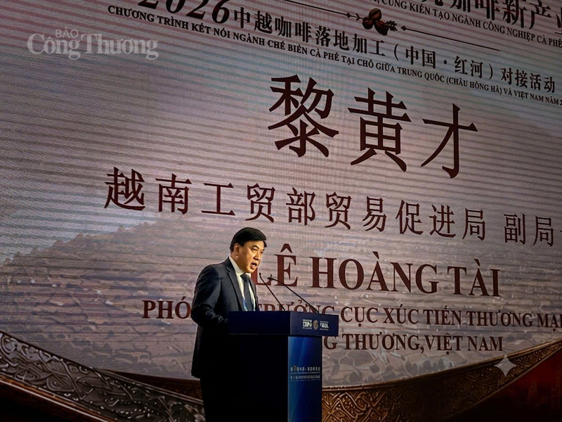 Ông Lê Hoàng Tài, Phó Cục trưởng Cục Xúc tiến thương mại, Bộ Công Thương, Việt Nam phát biểu tại Hội nghị. Ảnh: Cục XTTM