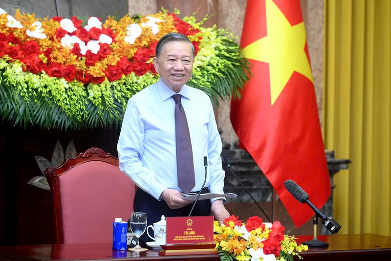 Tổng Bí thư, Chủ tịch nước Tô Lâm phát biểu tại cuộc gặp mặt. Ảnh: Đăng Khoa