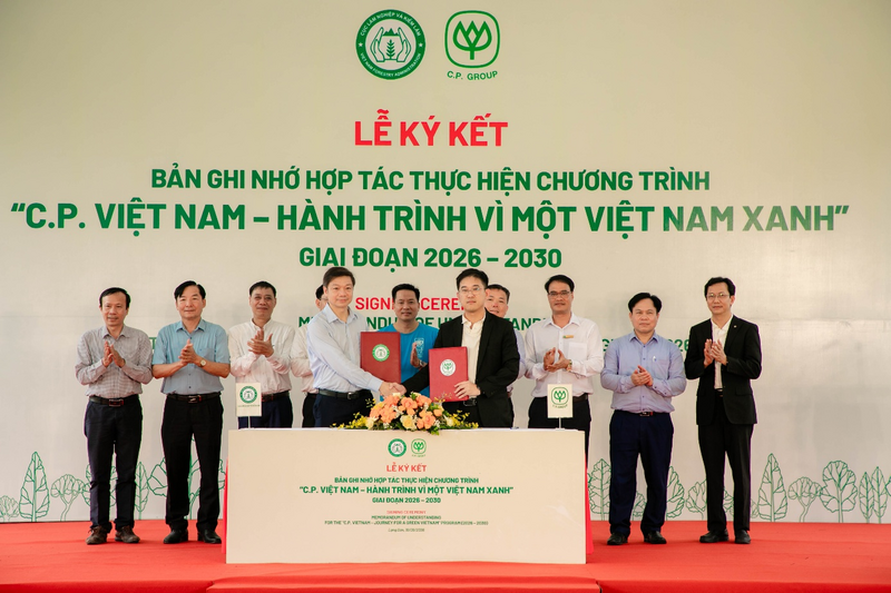 Lễ ký kết Bản ghi nhớ hợp tác thực hiện chương trình “C.P. Việt Nam - Hành trình vì một Việt Nam xanh