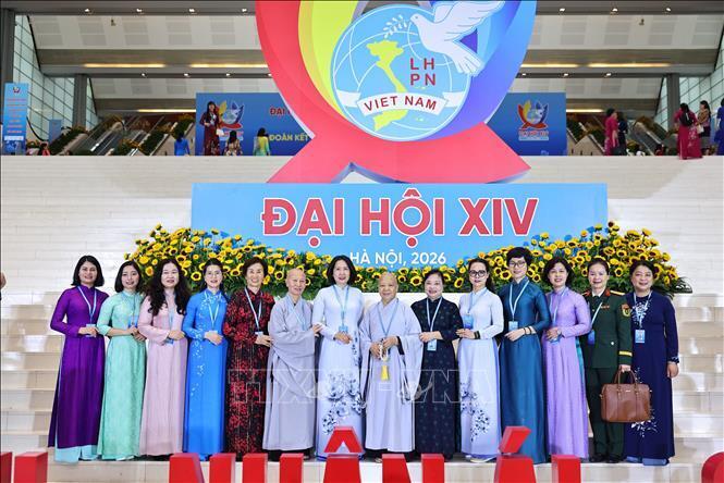 Sáng 17/6, khai mạc Đại hội đại biểu Phụ nữ toàn quốc lần thứ XIV. Ảnh: TTXVN