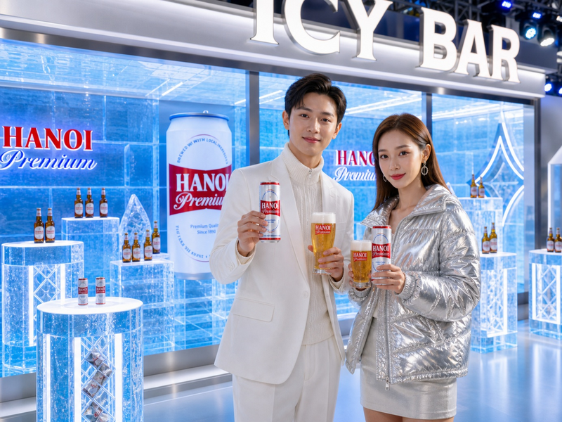 Thưởng thức vị bia êm đằm trong không gian lạnh sâu. Ảnh: HABECO