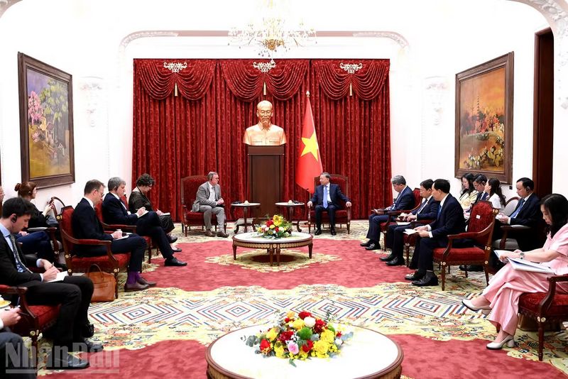 Quang cảnh cuộc tiếp Phó Chủ tịch Quốc hội Cộng hòa Liên bang Đức Bodo Ramelow. Ảnh: Đăng Khoa