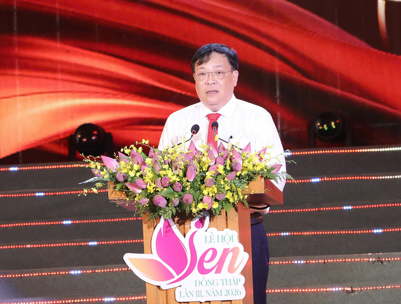 Ông Phạm Thành Ngại - Chủ tịch UBND tỉnh Đồng Tháp cho biết, lễ hội là cơ hội để quảng bá hình ảnh, giới thiệu tiềm năng, thu hút đầu tư và tạo thêm động lực phát triển cho địa phương. Ảnh: BTC.