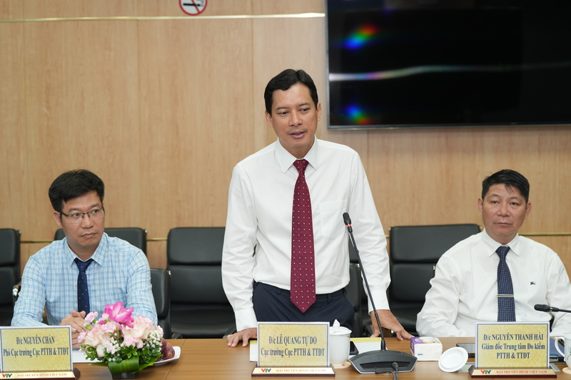 Ông Lê Quang Tự Do - Cục trưởng Cục Phát thanh, Truyền hình và Thông tin điện tử phát biểu tại lễ ký kết.
