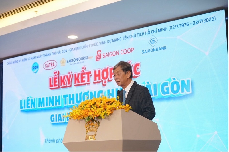 PGS.TS Phạm Hoàng Quân, Hiệu trưởng Trường Đại học Sài Gòn phát biểu tại lễ ký kết.