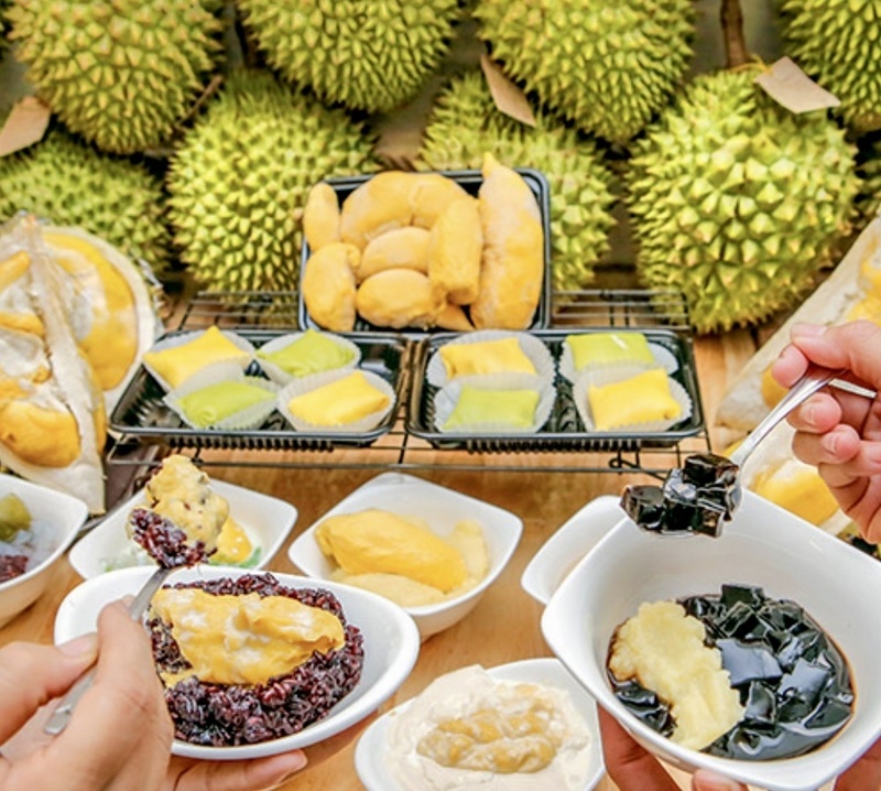 Không gian "Buffet sầu riêng năm 2026" được chế biến với nhiều món làm từ sầu riêng. Ảnh minh họa.