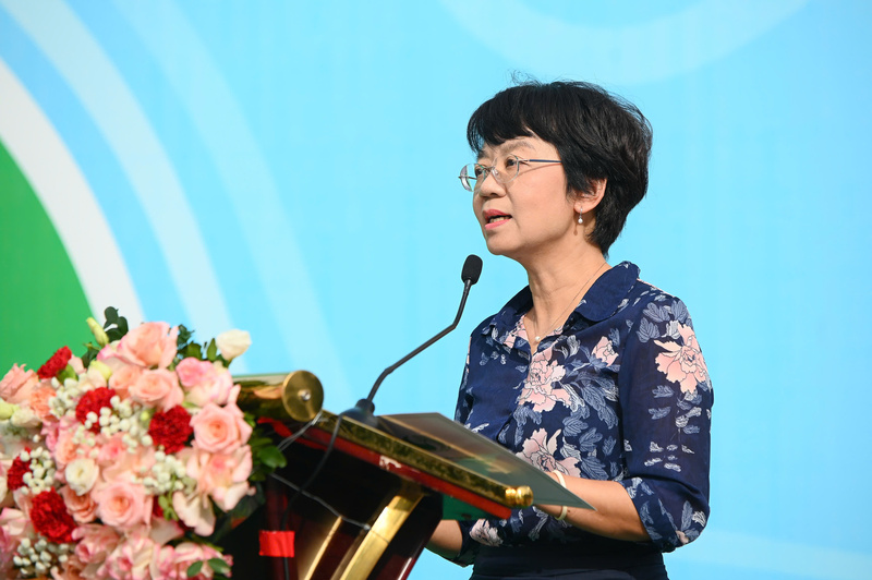 Bà Nguyễn Thị Thiên Phương, Phó Cục trưởng Cục Môi trường (Bộ Nông nghiệp và Môi trường) phát biểu tại lễ phát động. Ảnh: Tùng Đinh