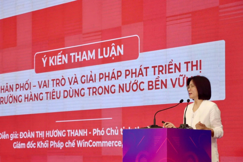 Bà Đoàn Thị Hương Thanh - Phó Chủ tịch Thường trực Hiệp hội Các nhà bán lẻ Việt Nam, Giám đốc Khối Pháp chế Công ty Cổ phần Dịch vụ thương mại tổng hợp WinCommerce. Ảnh: Bảo Trung