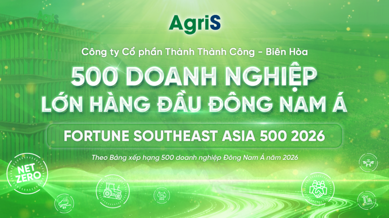 Tiếp tục góp mặt trong danh sách 300 doanh nghiệp dẫn đầu của bảng xếp hạng Fortune Southeast Asia 500, AgriS thể hiện sức bền và năng lực tăng trưởng trong bối cảnh thị trường phức tạp.