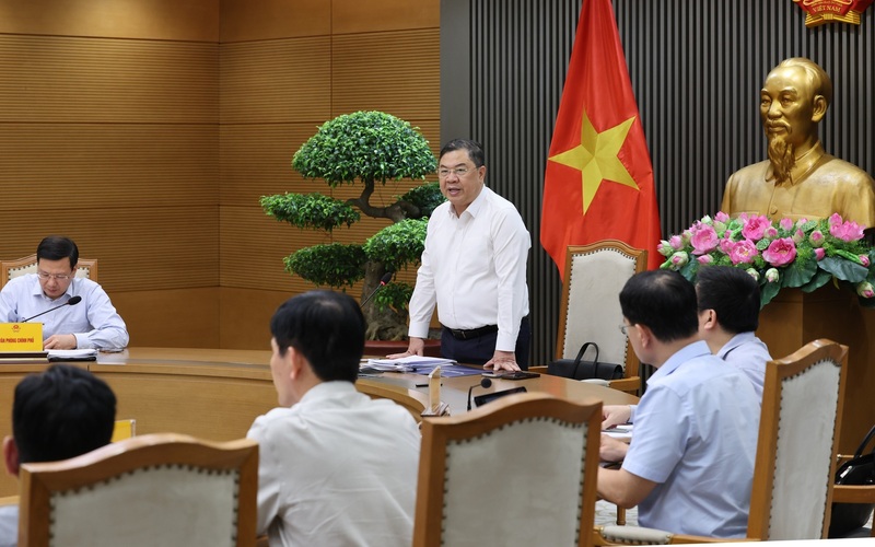 Phó Thủ tướng Thường trực Phạm Gia Túc làm việc với các bộ Tài chính, Xây dựng, Công Thương, Nông nghiệp và Môi trường - Ảnh: VGP/Phương Nguyên