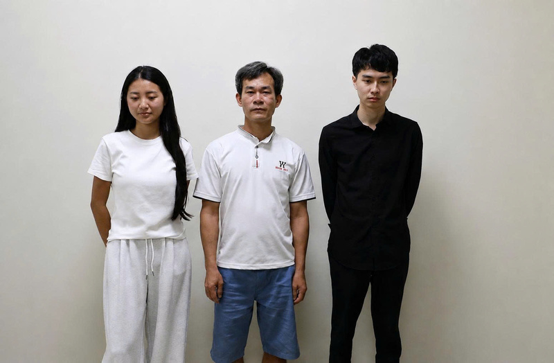 Bàn Thị Lứu, Vương Văn Minh và Lý Trung Nguyên (từ trái qua phải). Ảnh: Công an tỉnh Lào Cai
